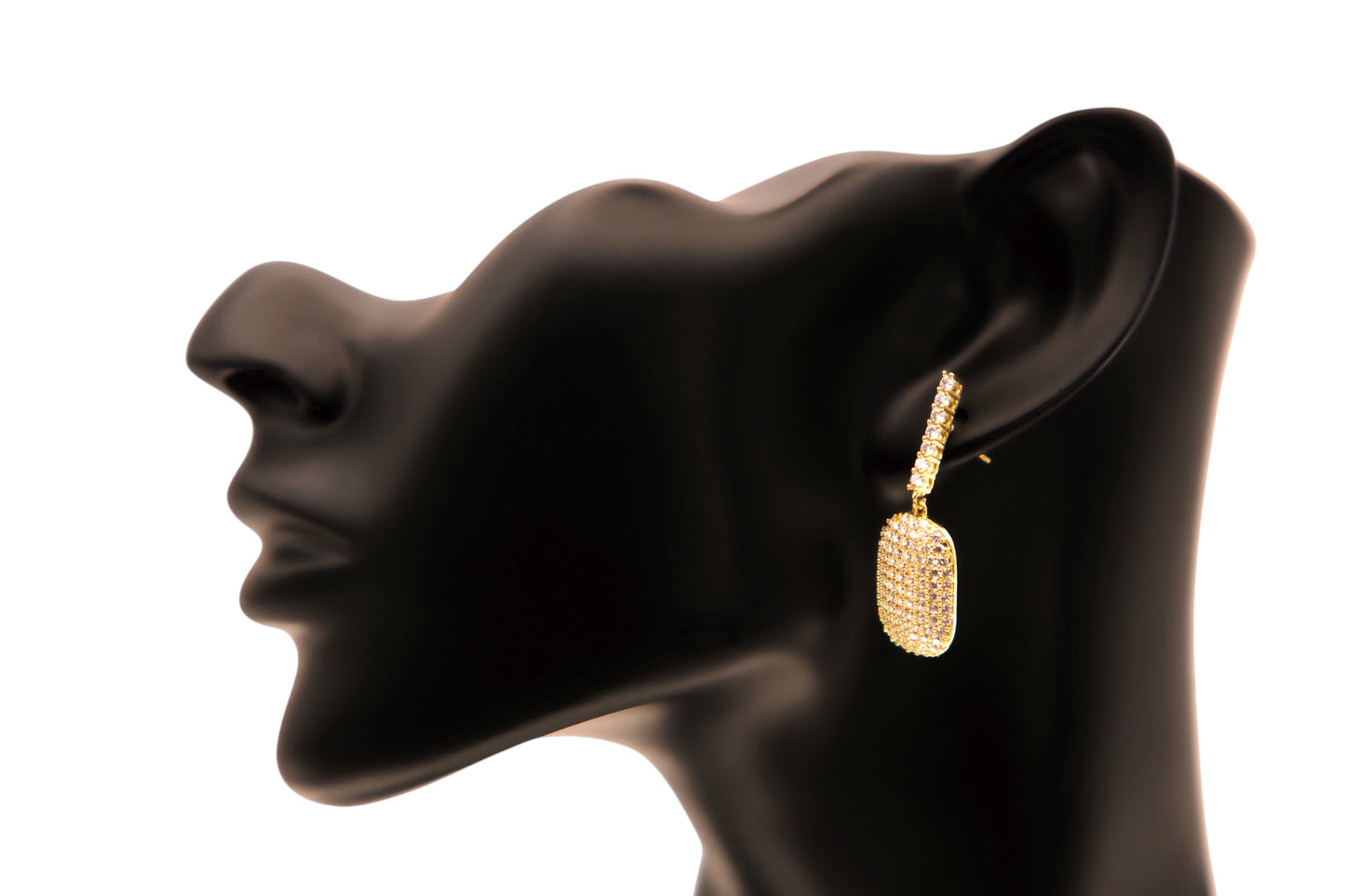 Crystal Zircon - 18k Gold Plated Drop Earrings