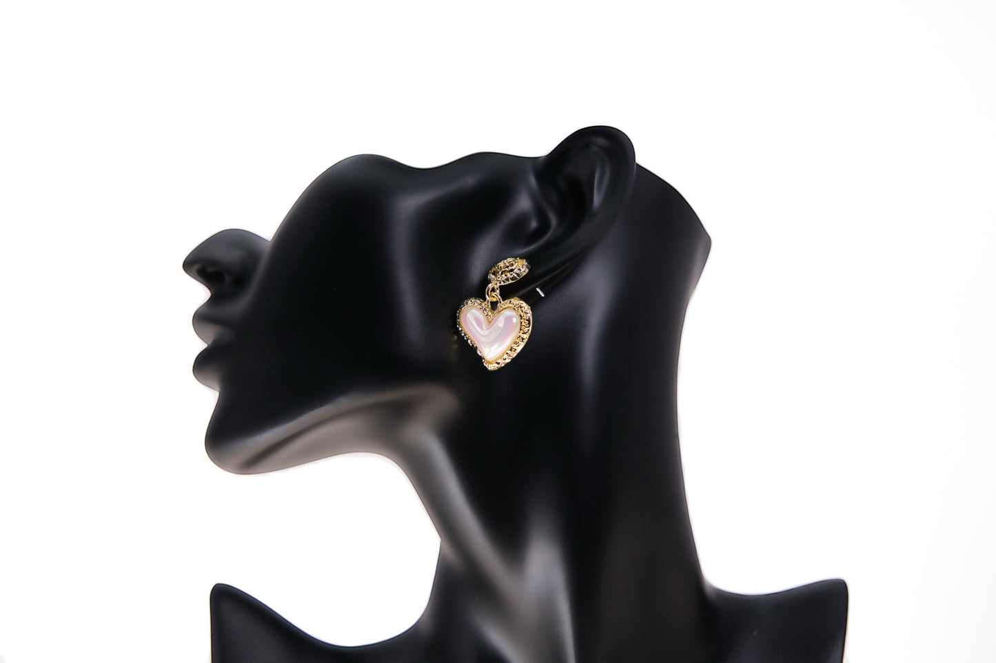 Heart-Shape Pearl Drop Earrings
