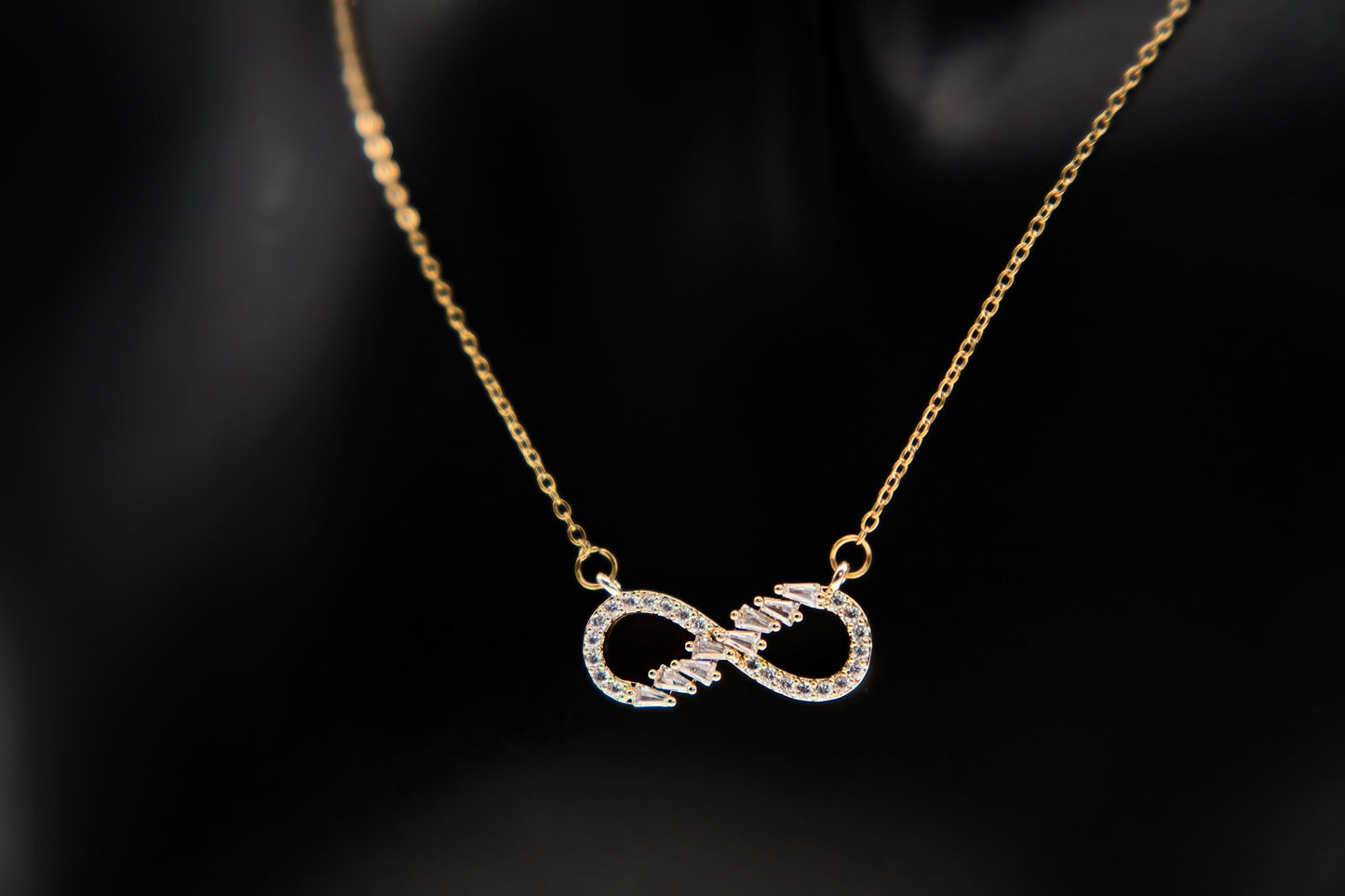 Crystal Infinity Necklace - 18k Gold