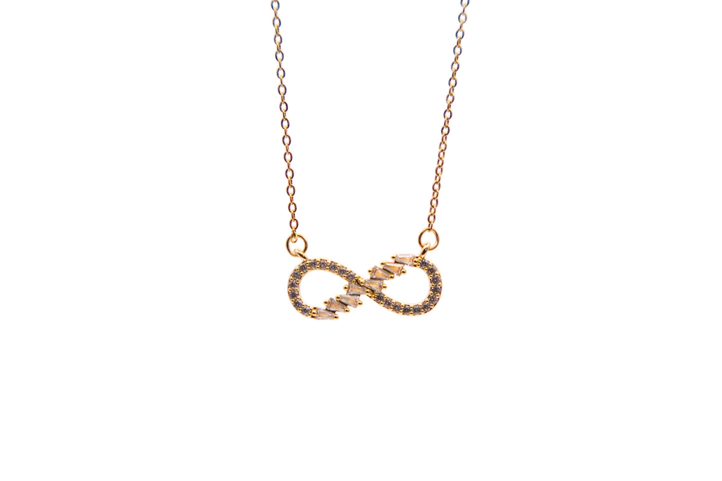 Crystal Infinity Necklace - 18k Gold