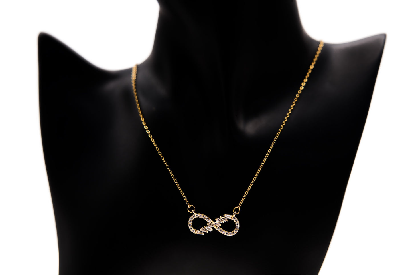 Crystal Infinity Necklace - 18k Gold