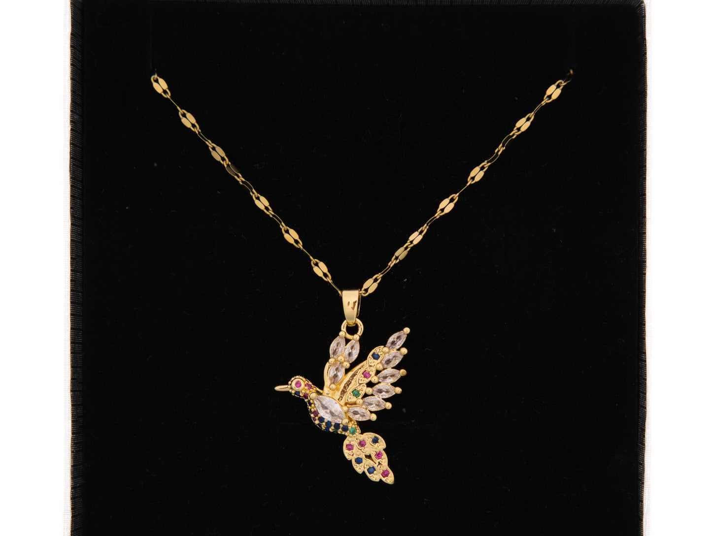 Zircon Bird Necklace -18k Gold Plated