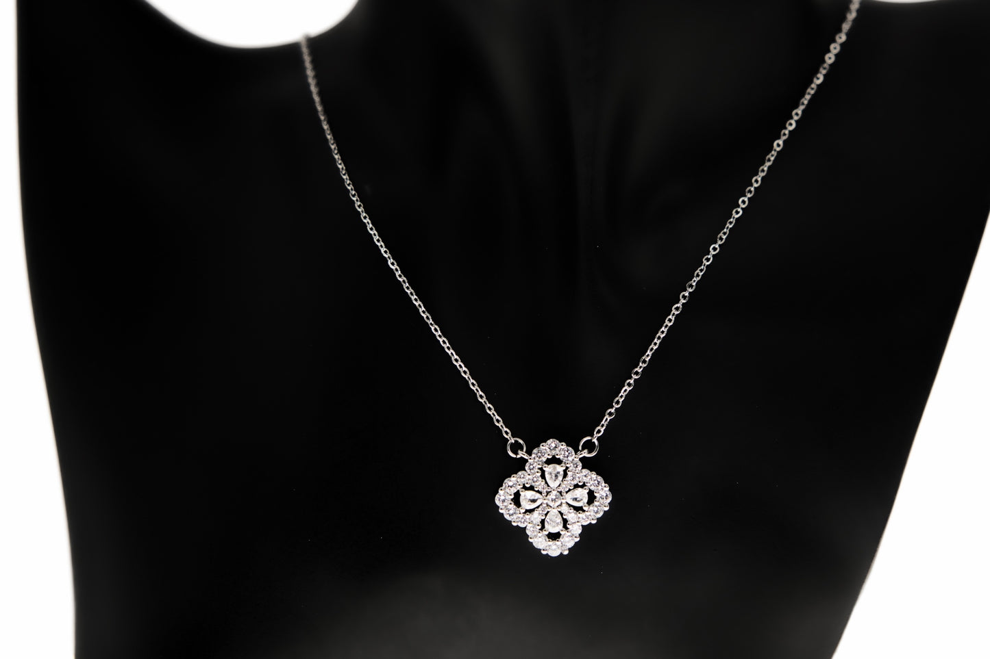 Zircon Leaf Earring and Necklace Set