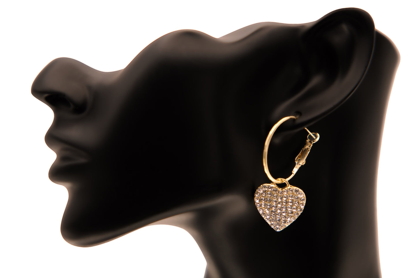 Gold Heart shaped Hoop Earrings