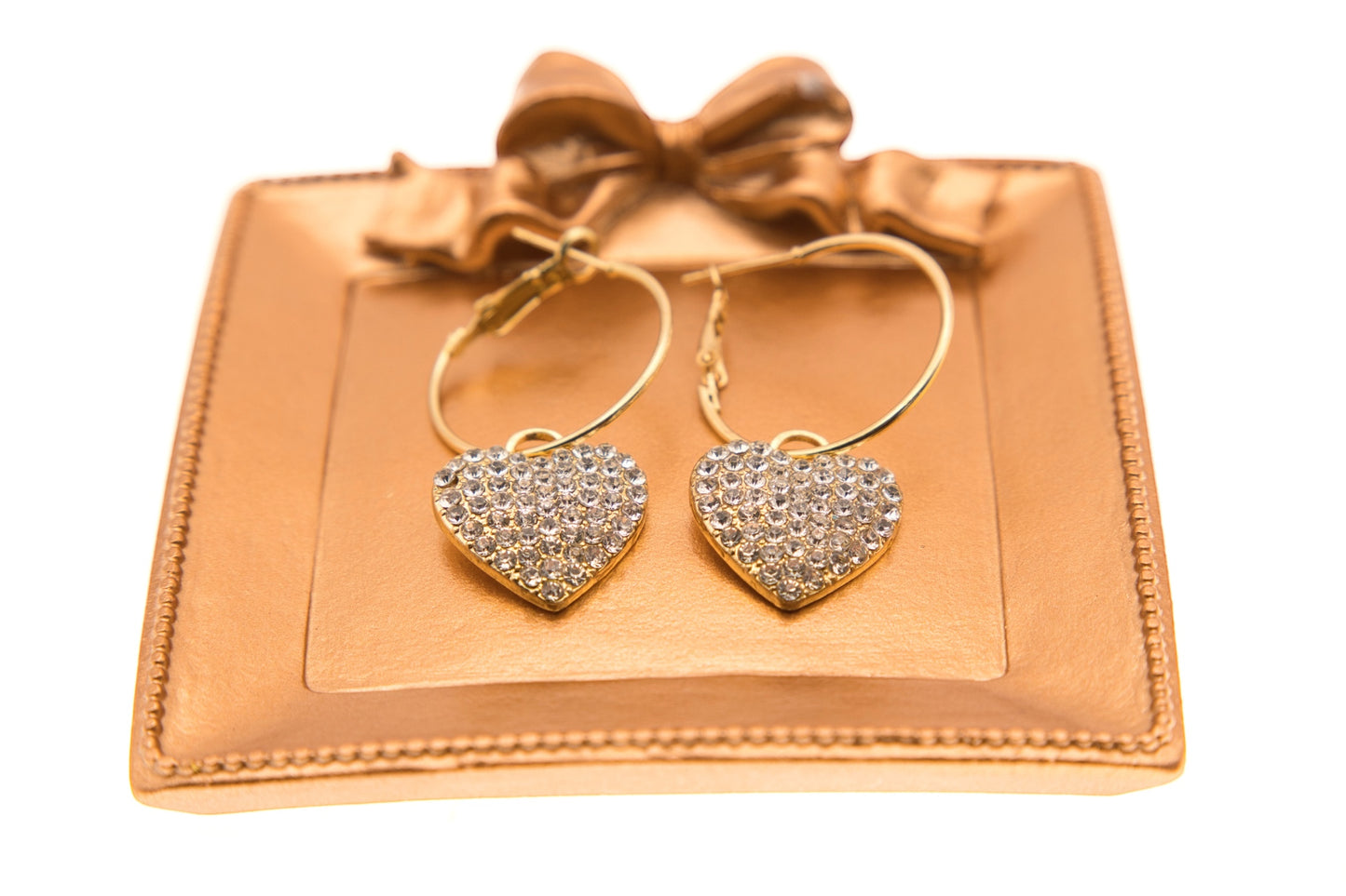 Gold Heart shaped Hoop Earrings