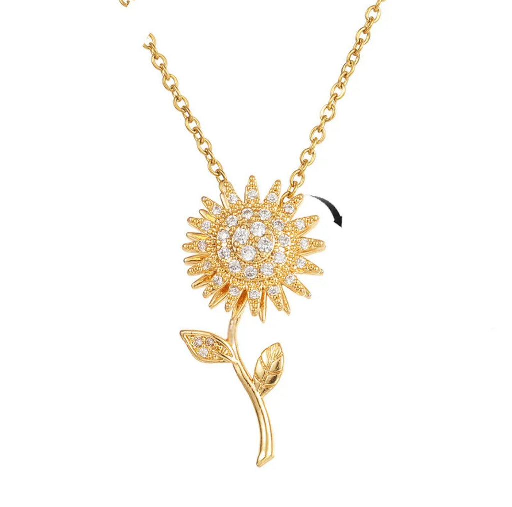 Rotating Flower Necklace - 18k Gold Plated