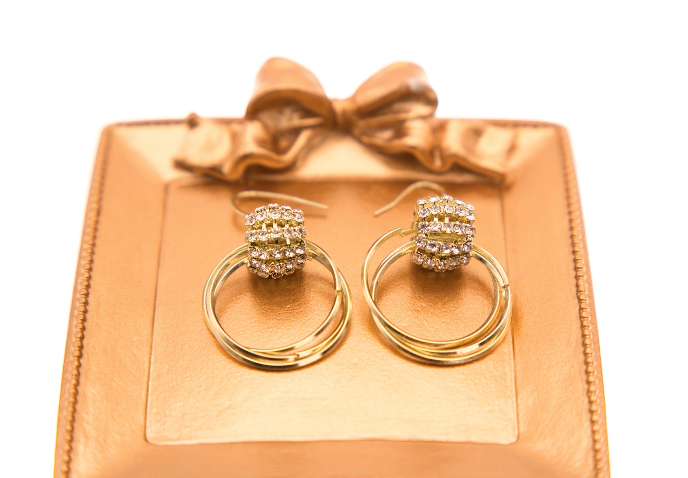 Crystal Ball Hoop Earrings