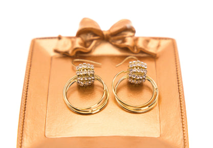 Crystal Ball Hoop Earrings