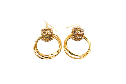 Crystal Ball Hoop Earrings