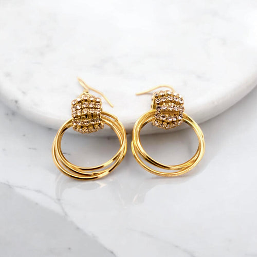 Crystal Ball Hoop Earrings