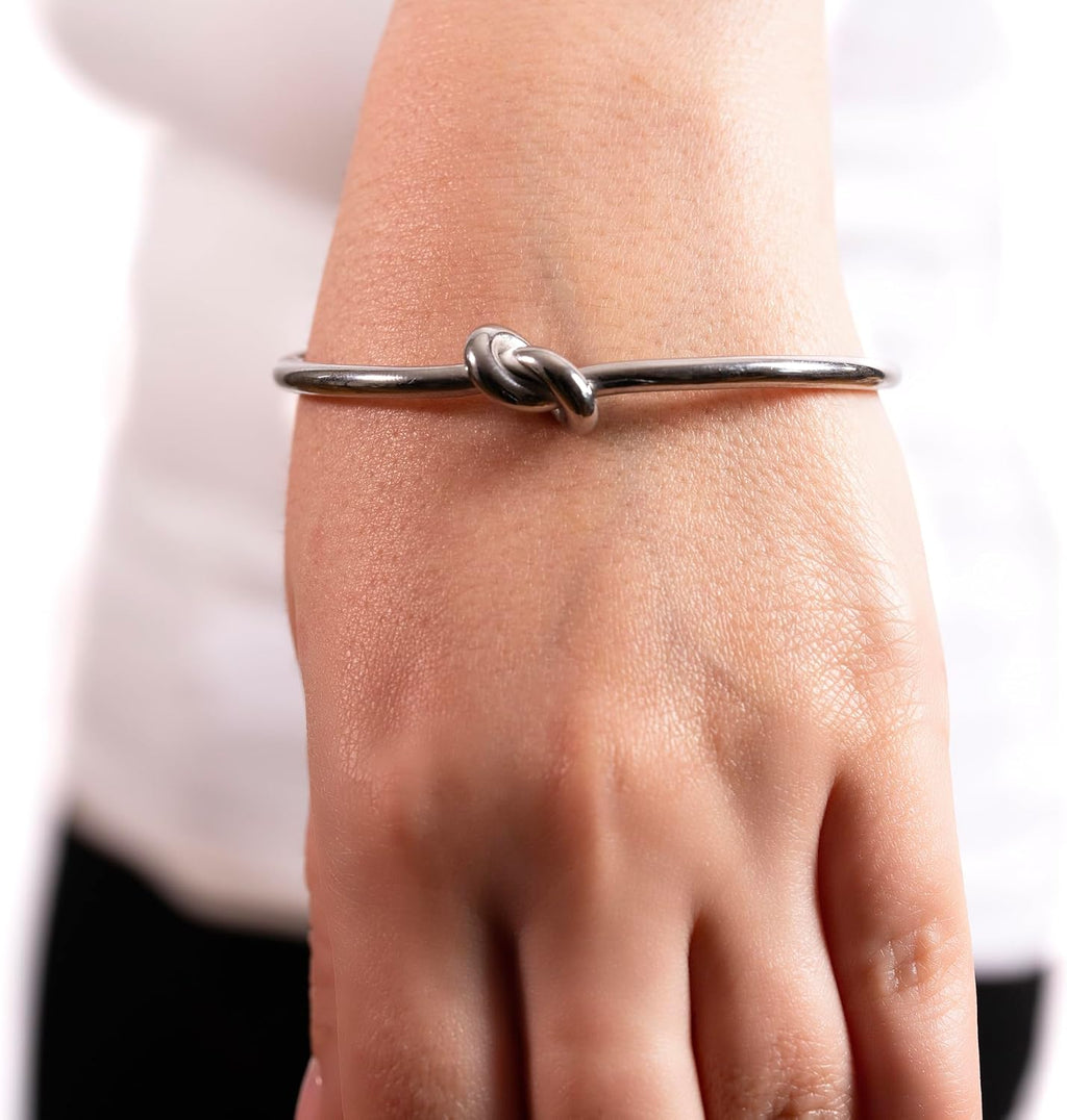 18k Minimalist Knot Cuff Bracelet Women Gold Cuff Bangle Love Bracelet Adjustable Bracelet