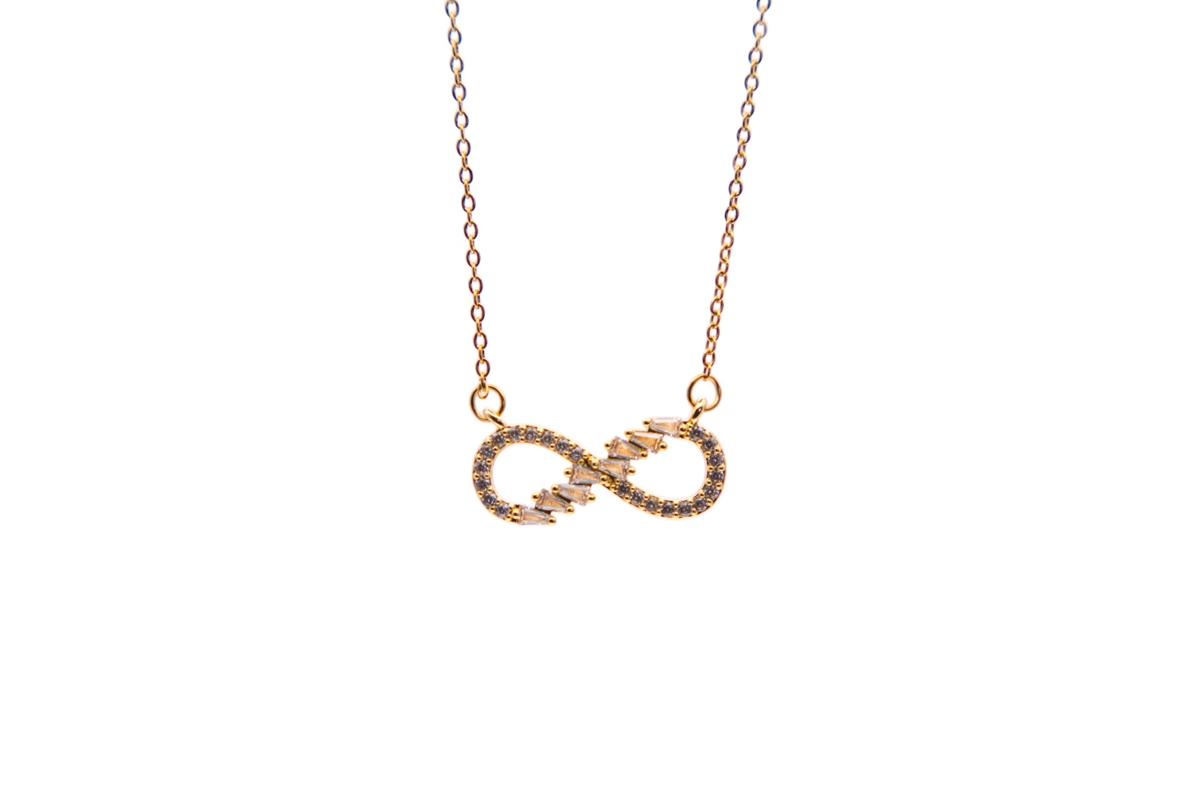 Crystal Infinity Necklace - 18k Gold
