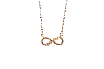 Crystal Infinity Necklace - 18k Gold