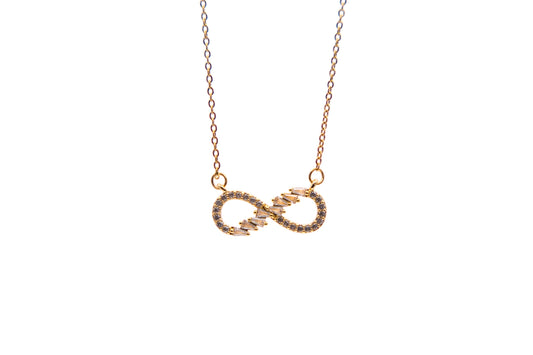 Crystal Infinity Necklace - 18k Gold