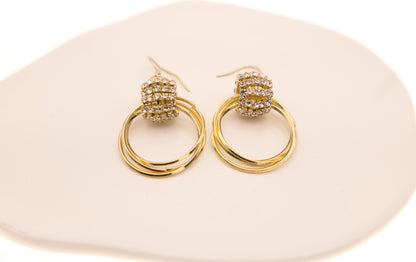 Crystal Ball Hoop Earrings