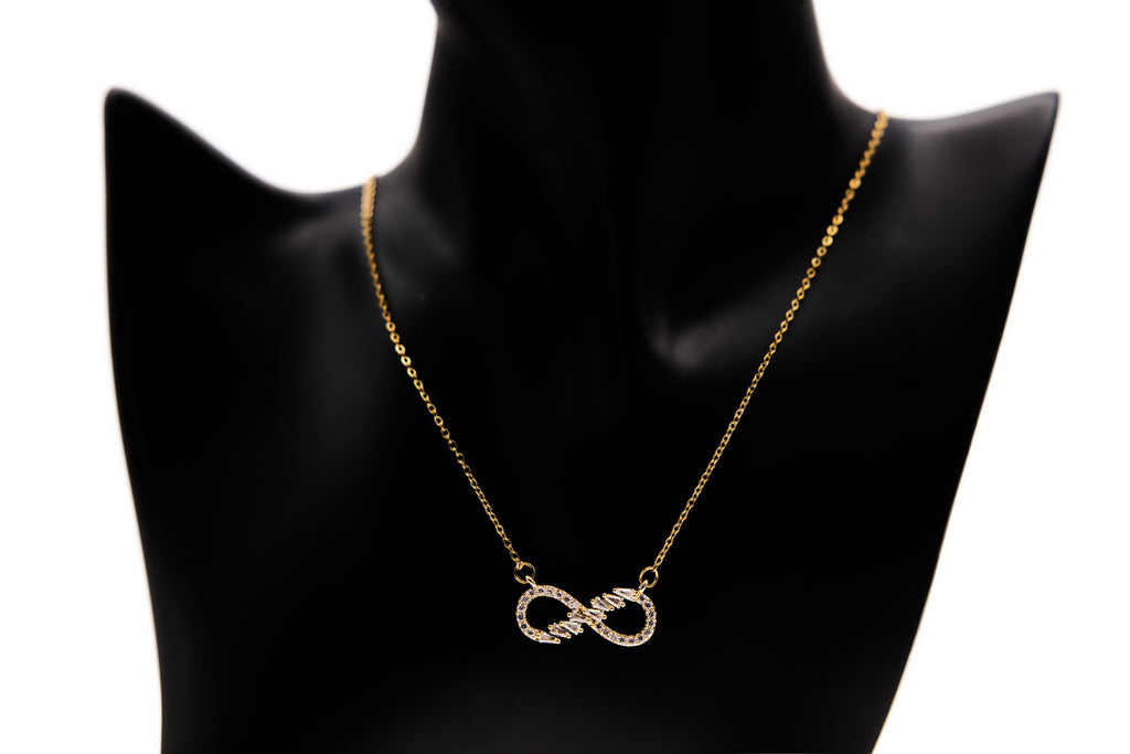 Crystal Infinity Necklace - 18k Gold