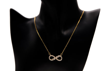 Crystal Infinity Necklace - 18k Gold