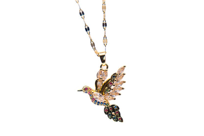 Zircon Bird Necklace -18k Gold Plated