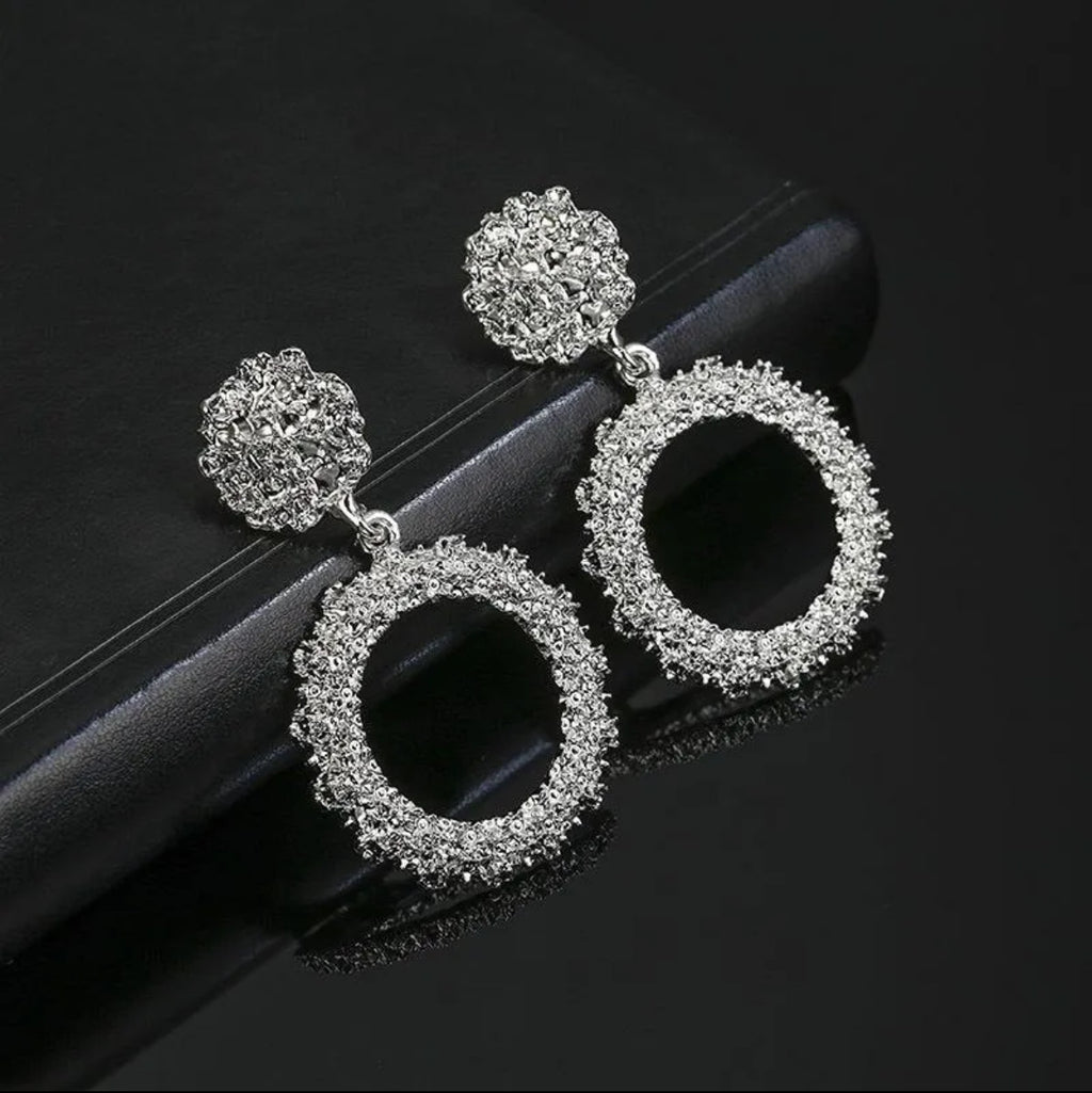 Geometric Round Drop Earrings