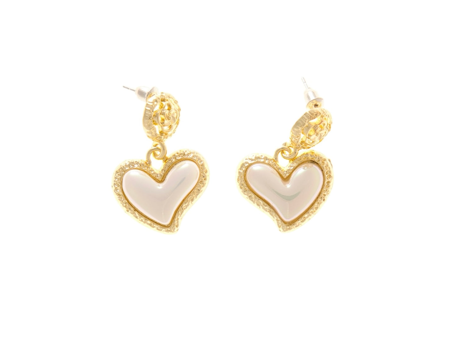 Heart-Shape Pearl Drop Earrings