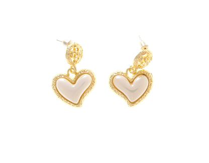 Heart-Shape Pearl Drop Earrings