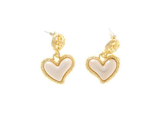 Heart-Shape Pearl Drop Earrings