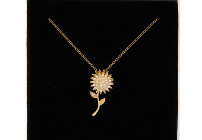Rotating Flower Necklace - 18k Gold Plated