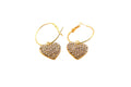 Gold Heart shaped Hoop Earrings