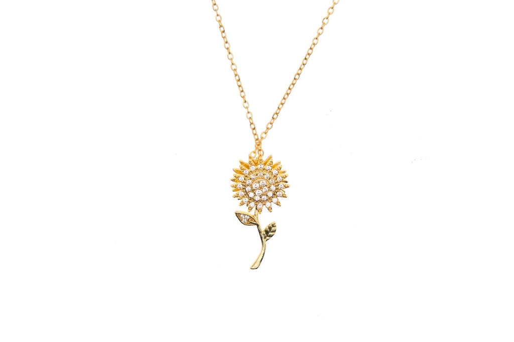 Rotating Flower Necklace - 18k Gold Plated