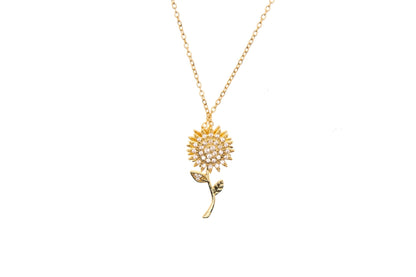 Rotating Flower Necklace - 18k Gold Plated
