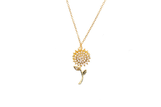 Rotating Flower Necklace - 18k Gold Plated
