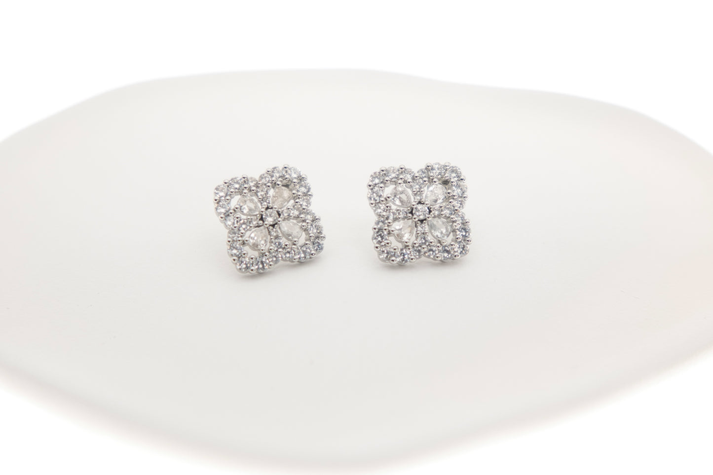 Zircon Leaf Earring and Necklace Set
