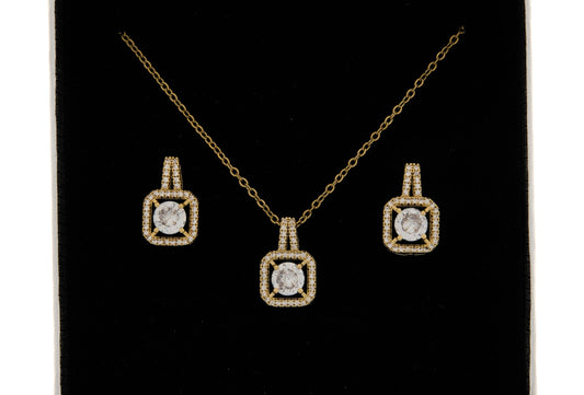Zircon Earring and Necklace Set