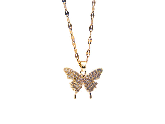 Butterfly Rhinestone Necklace