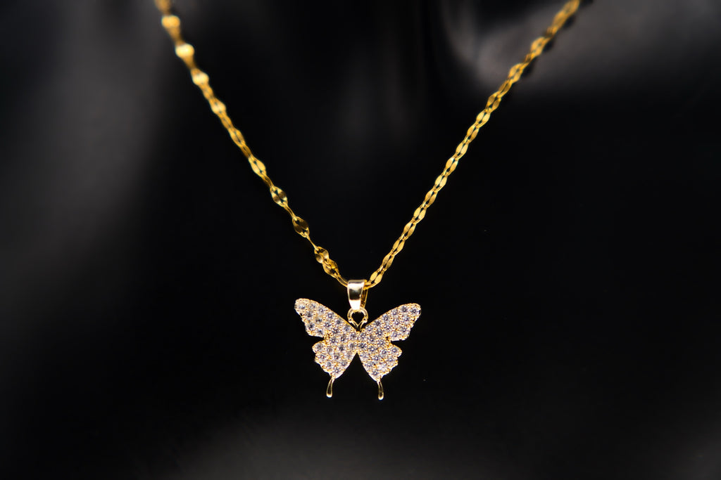 Butterfly Rhinestone Necklace