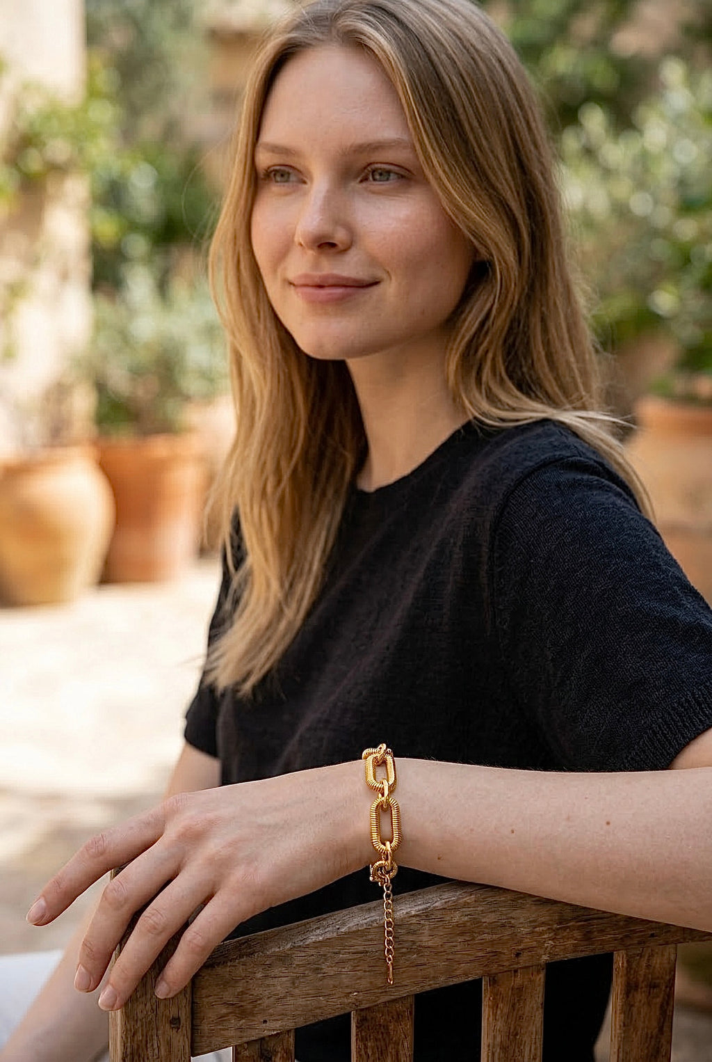Gold chunky bracelet